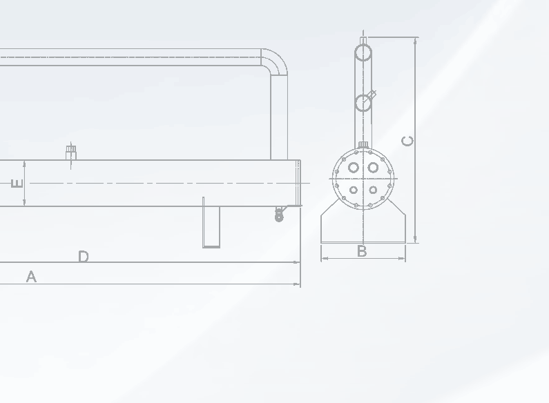 The manufacturer dimension and nozzle drawing