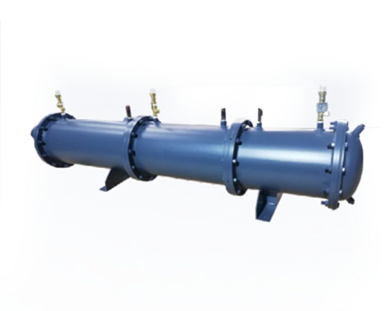 Blue-painted exchanger with vents